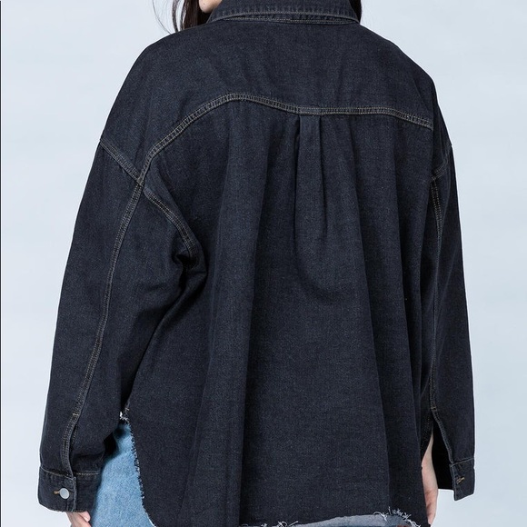 Princess Polly Allen Denim Jacket in Black Size 4 New with tag - Picture 4 of 14